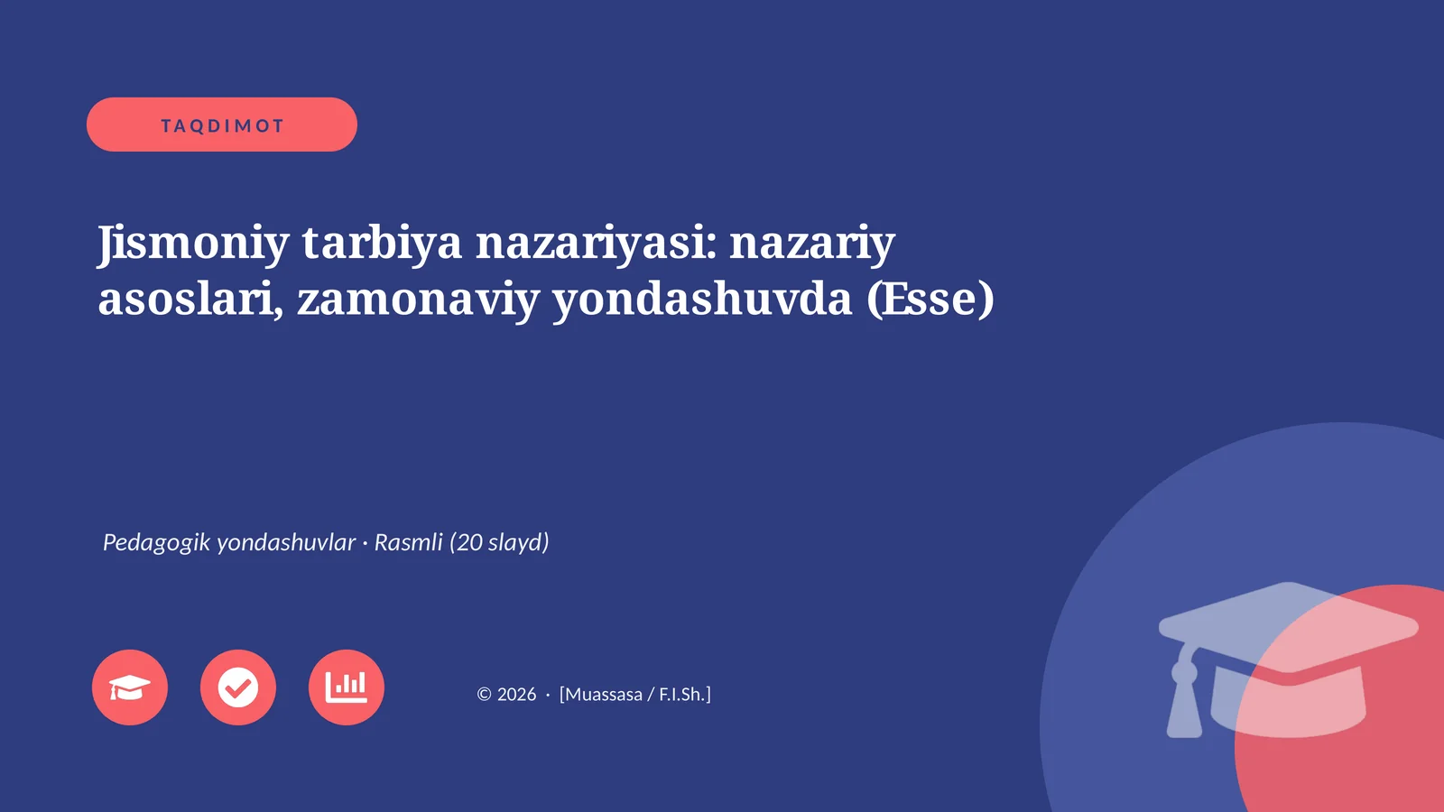 Jismoniy tarbiya nazariyasi: nazariy asoslari, zamonaviy yondashuvda (Esse)