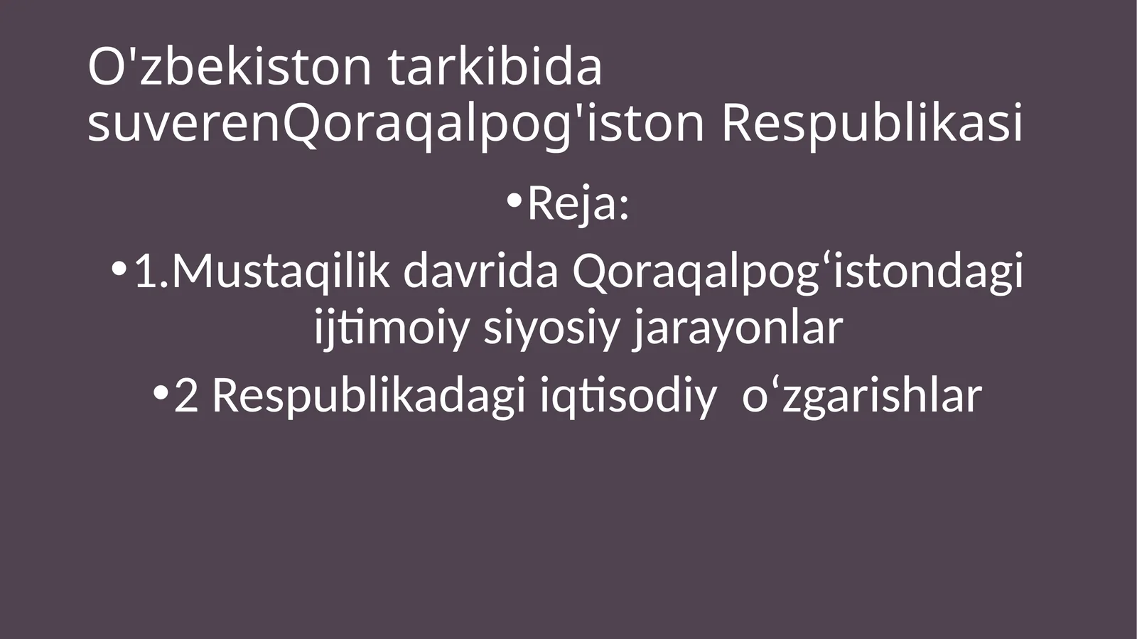 Qoraqalpog'iston Respublikasi