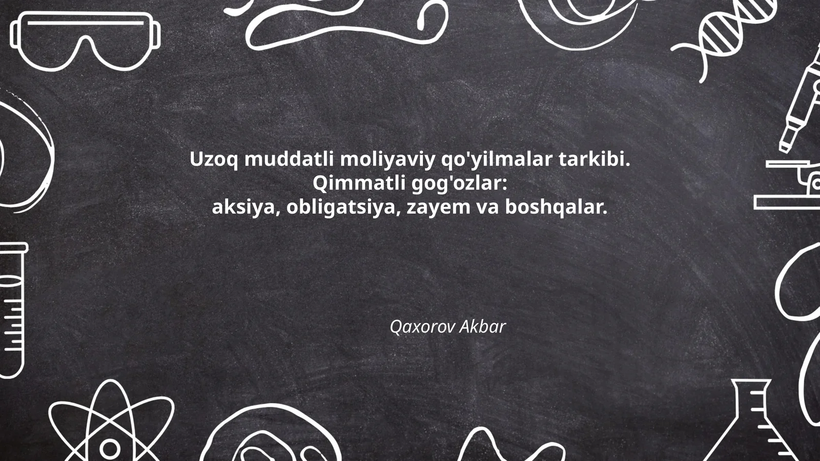 Uzoq muddatli moliyaviy qo'yilmalar tarkibi