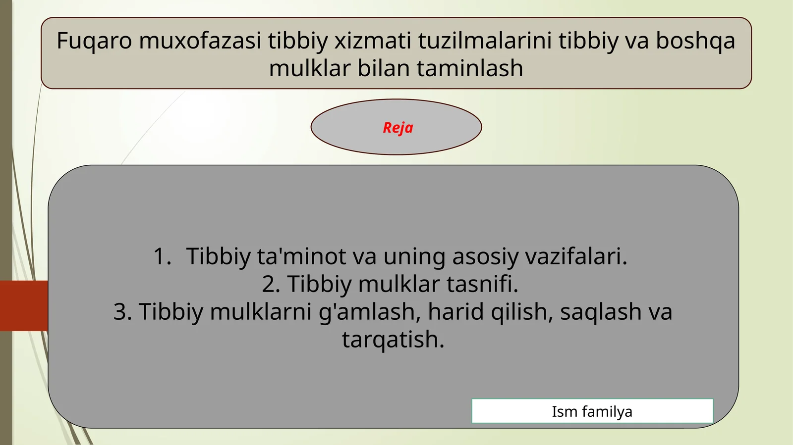Fuqaro muxofazasi tibbiy xizmati tuzilmalarini tibbiy va boshqa mulklar bilan taminlash