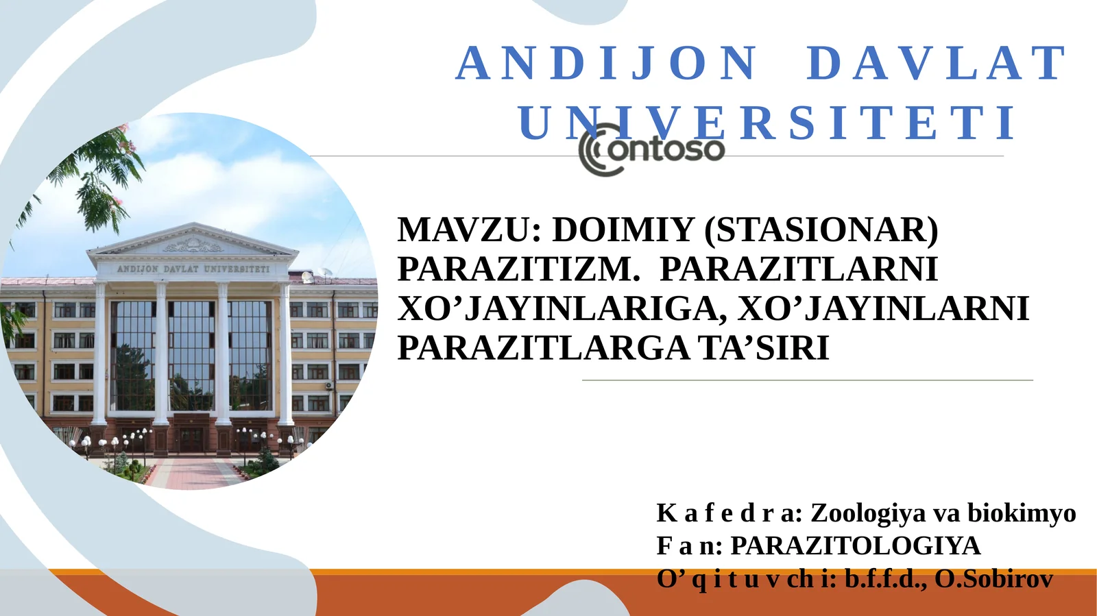 DOIMIY (STASIONAR) PARAZITIZM. PARAZITLARNI XO’JAYINLARIGA, XO’JAYINLARNI PARAZITLARGA TA’SIRI