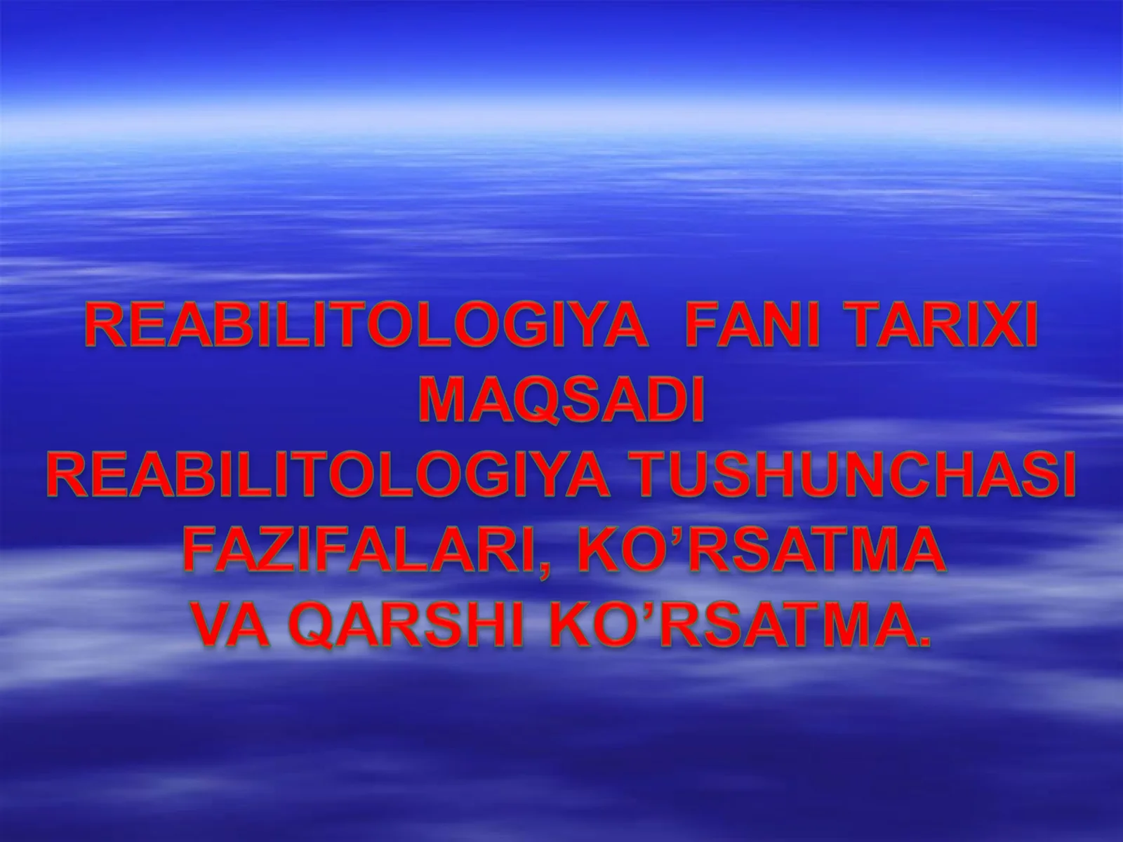 Fizioterapiyani rivojlanishi