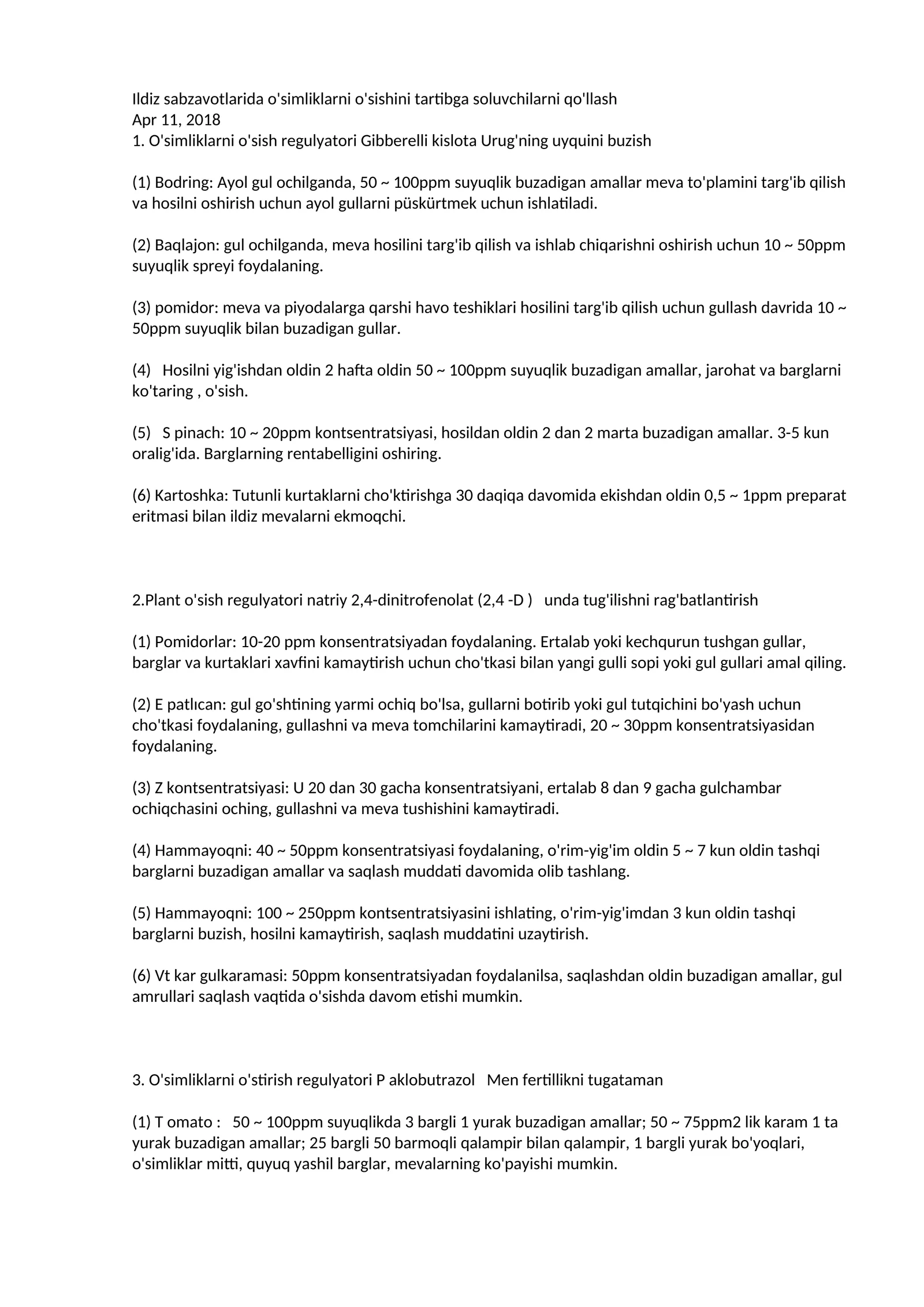 O'simliklarni o'sish regulyatori