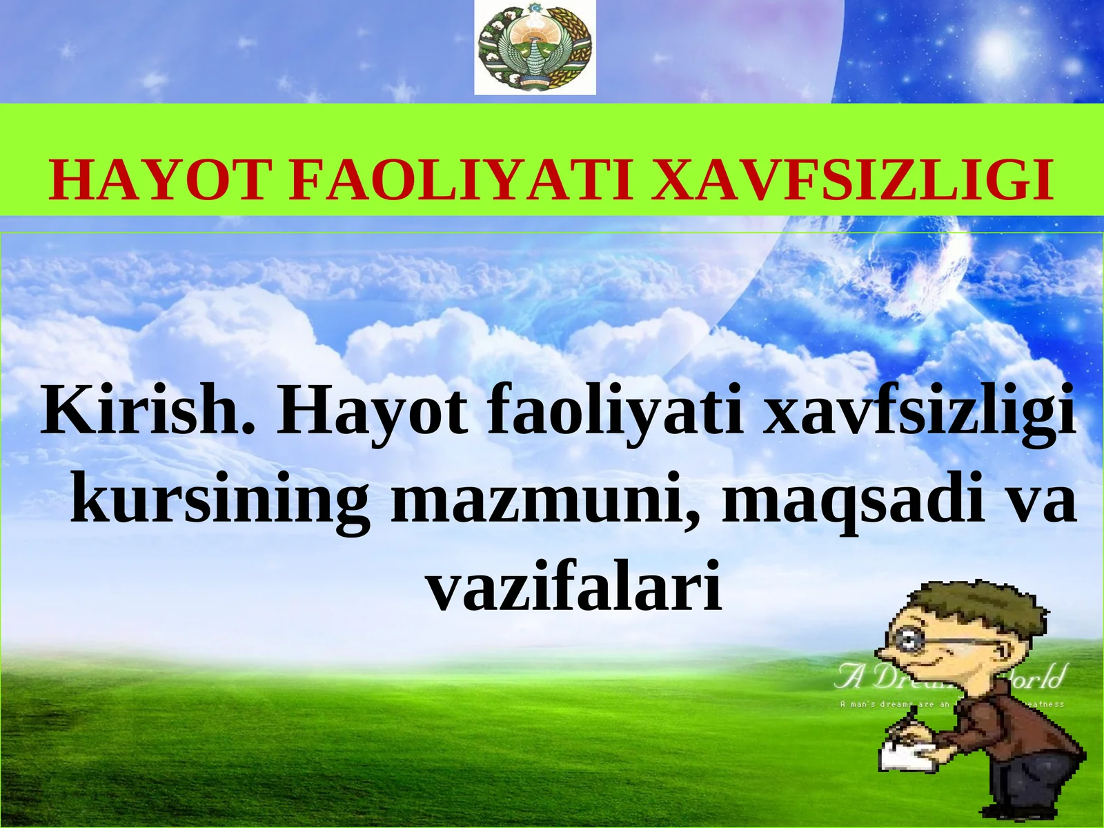 HAYOT FAOLIYATI XAVFSIZLIGI