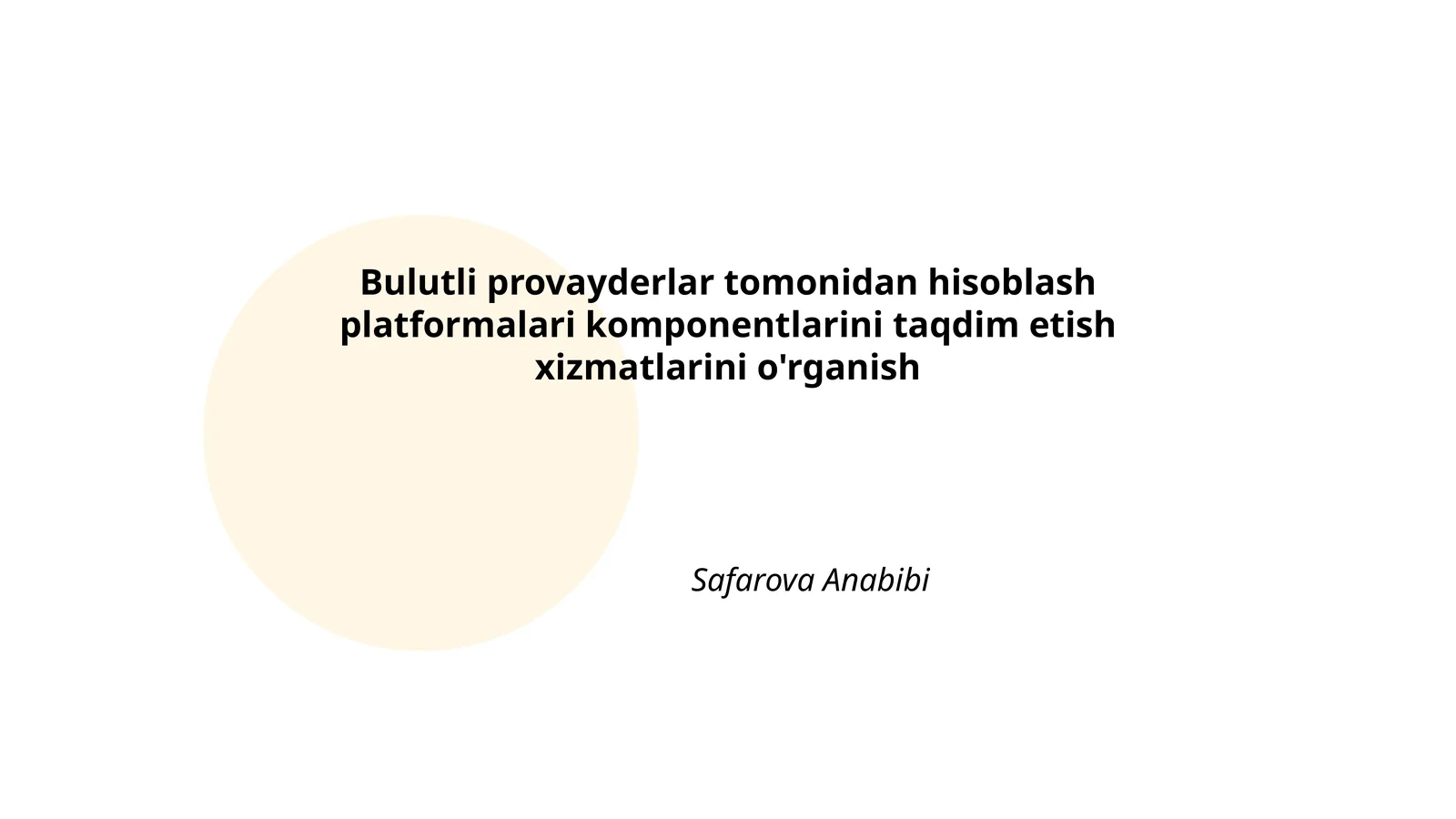 Hisoblash platformalari komponentlarini taqdim etish xizmatlari