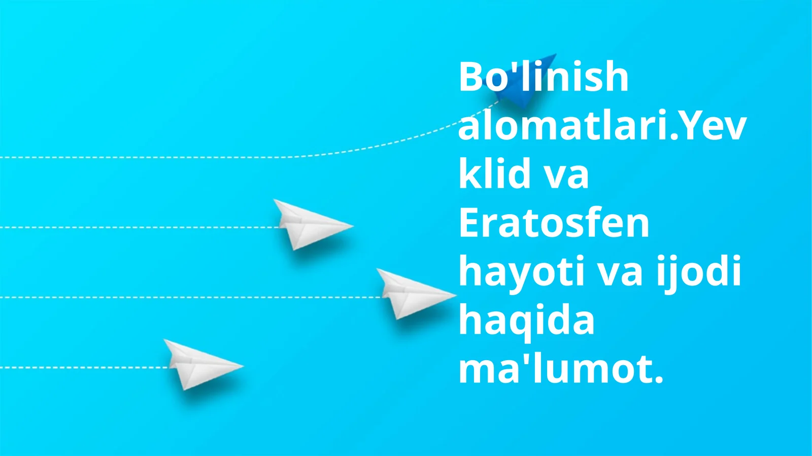 Bo'linish alomatlari