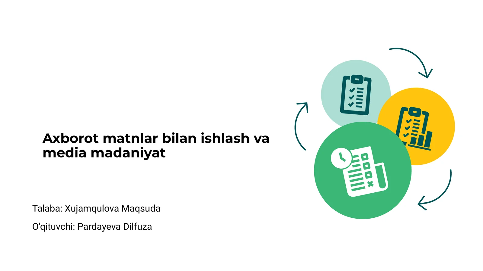 Axborot matnlar bilan ishlash va media madaniyat