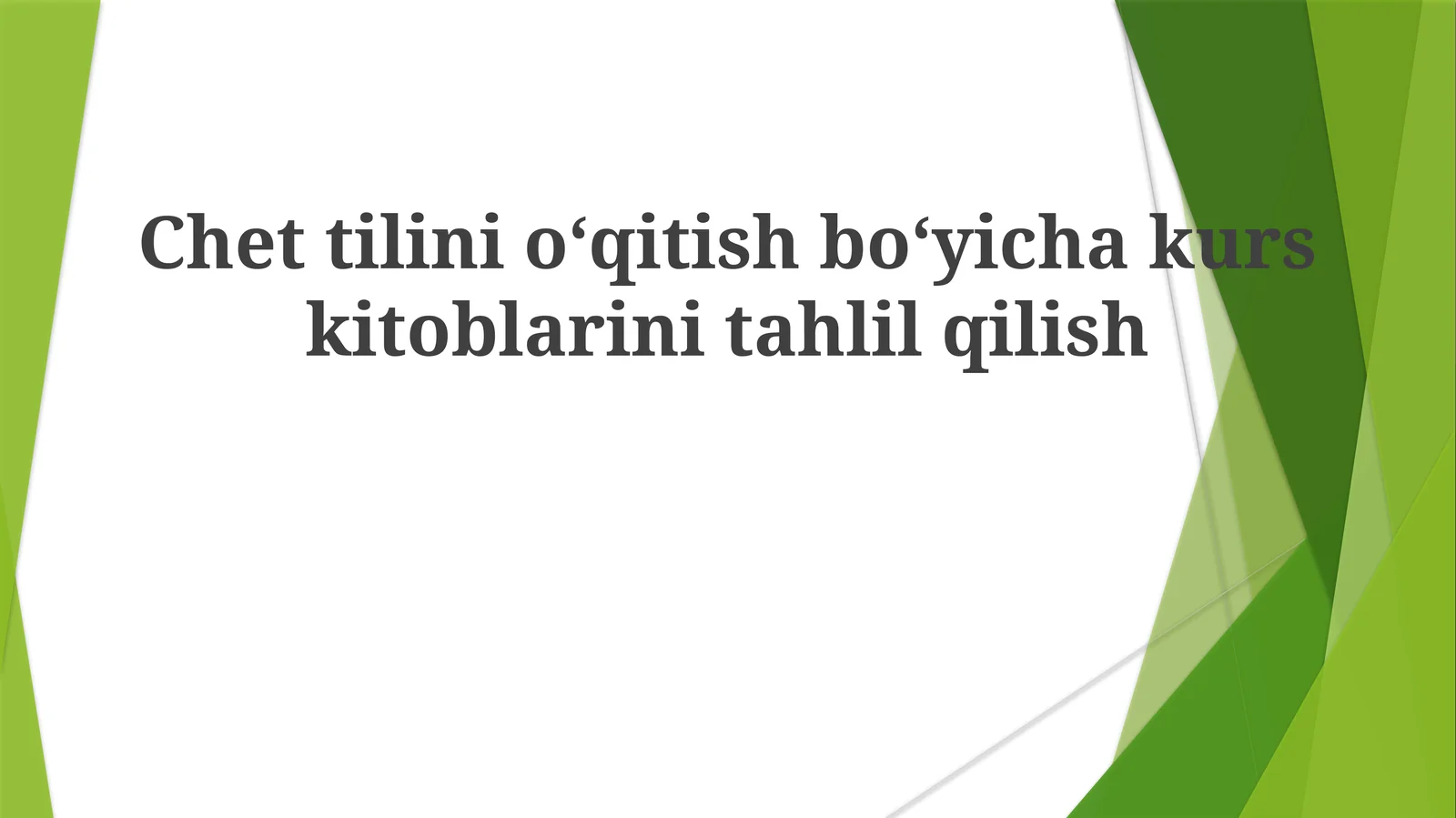 Chettilinioʻqitishboʻyichakurskitoblarinitahlilqilish