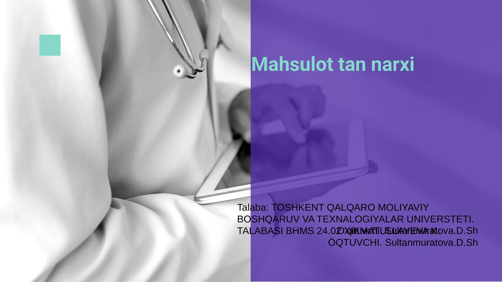 Mahsulot narxlarining tushunchasi