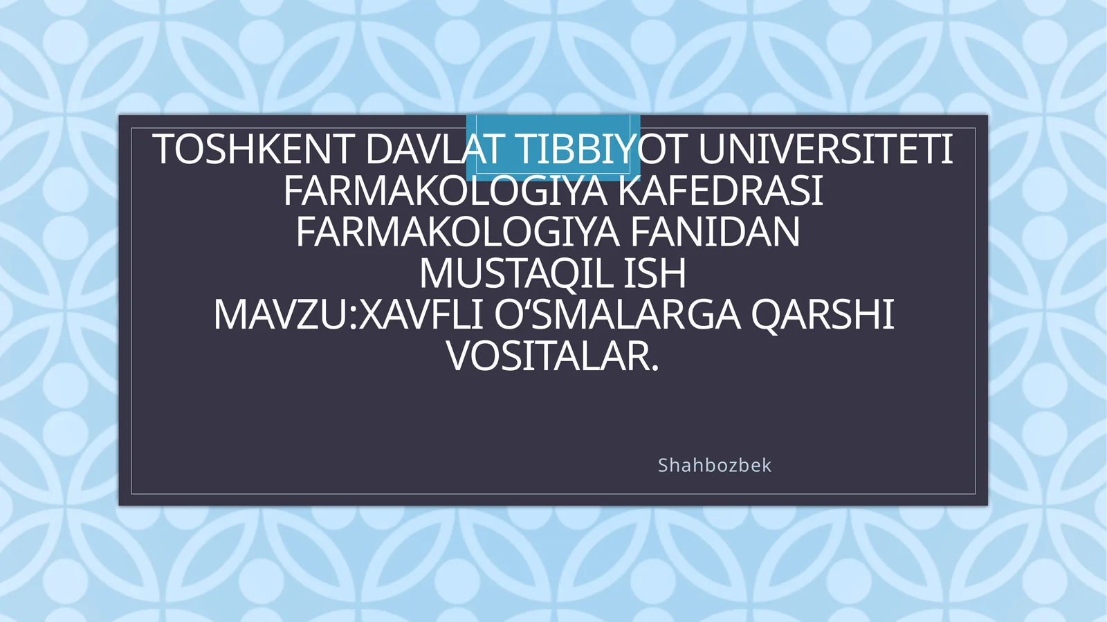 Xavfli o‘smalarga qarshi vositalar
