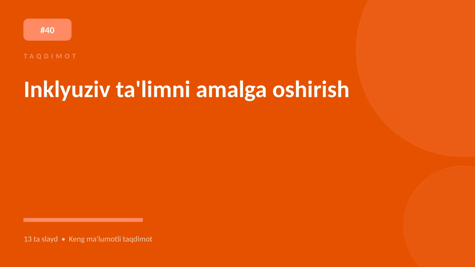 Inklyuziv ta'limni amalga oshirish