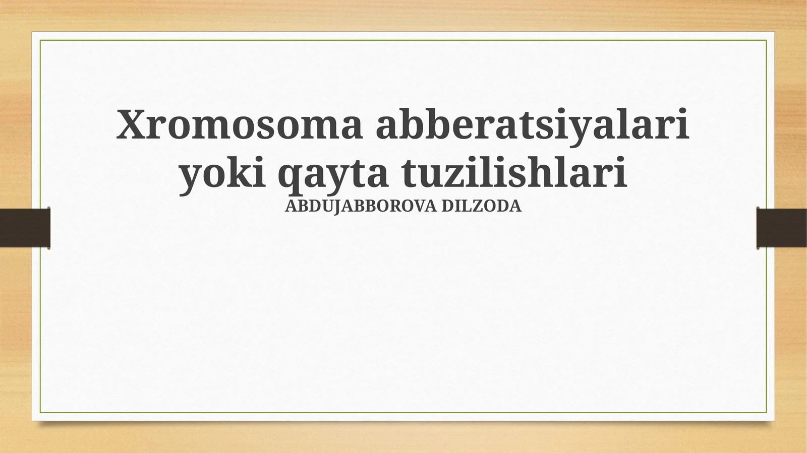 Xromosoma abberatsiyalari yoki qayta tuzilishlari