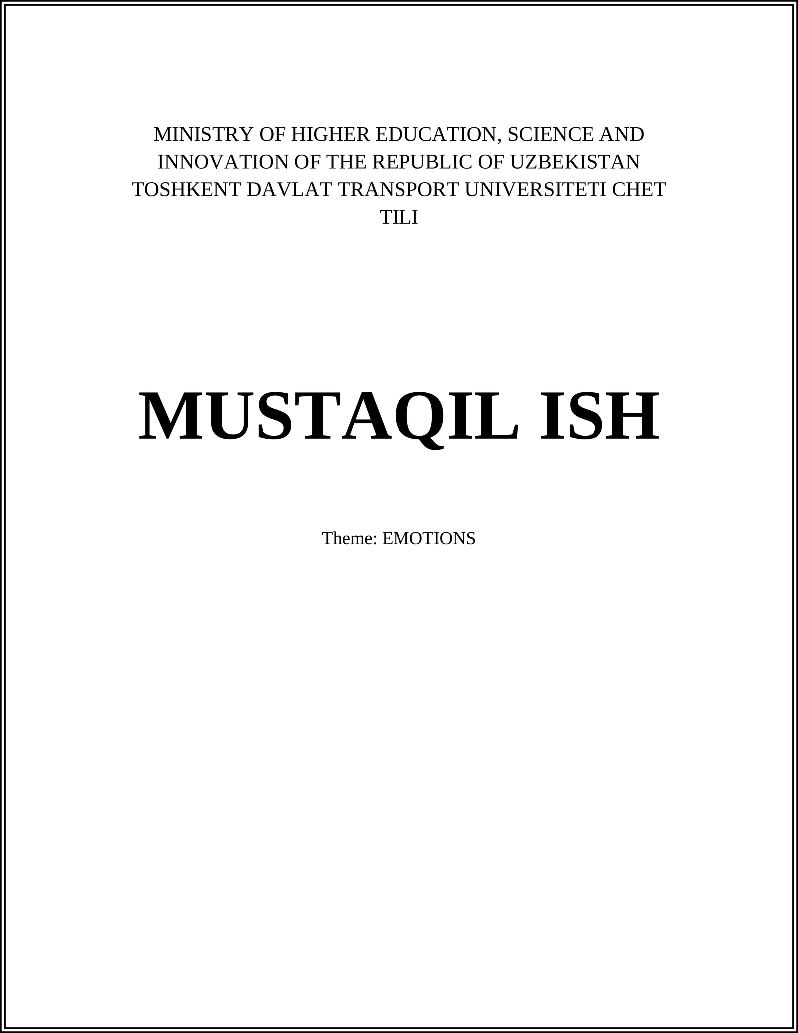 Chet tillar kafedrasi mavzusi