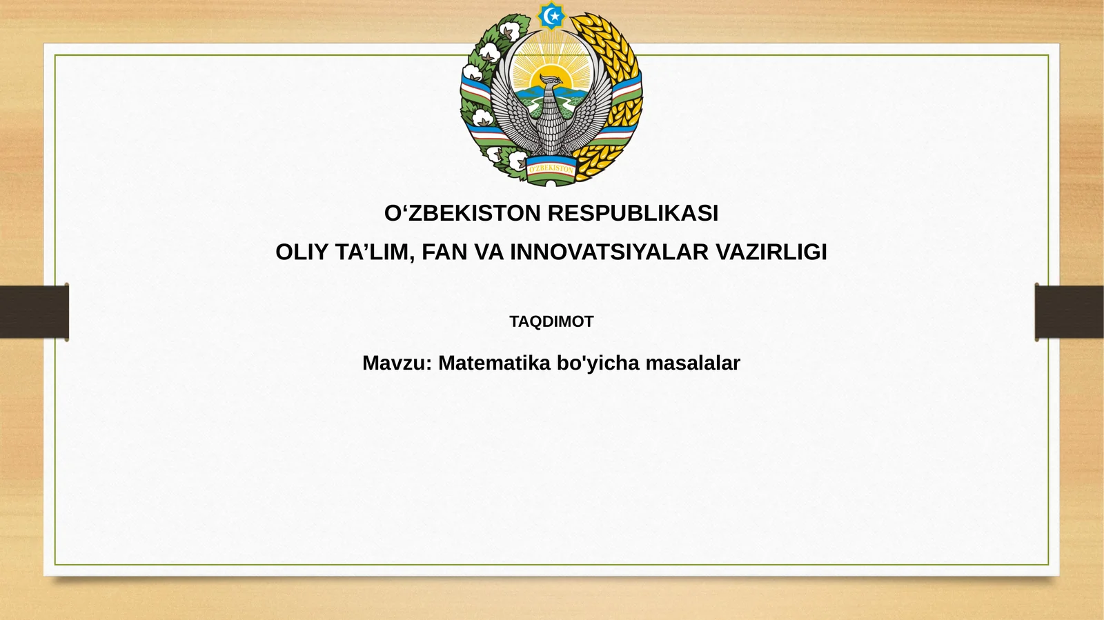 Matematikabo'yichamasalalar