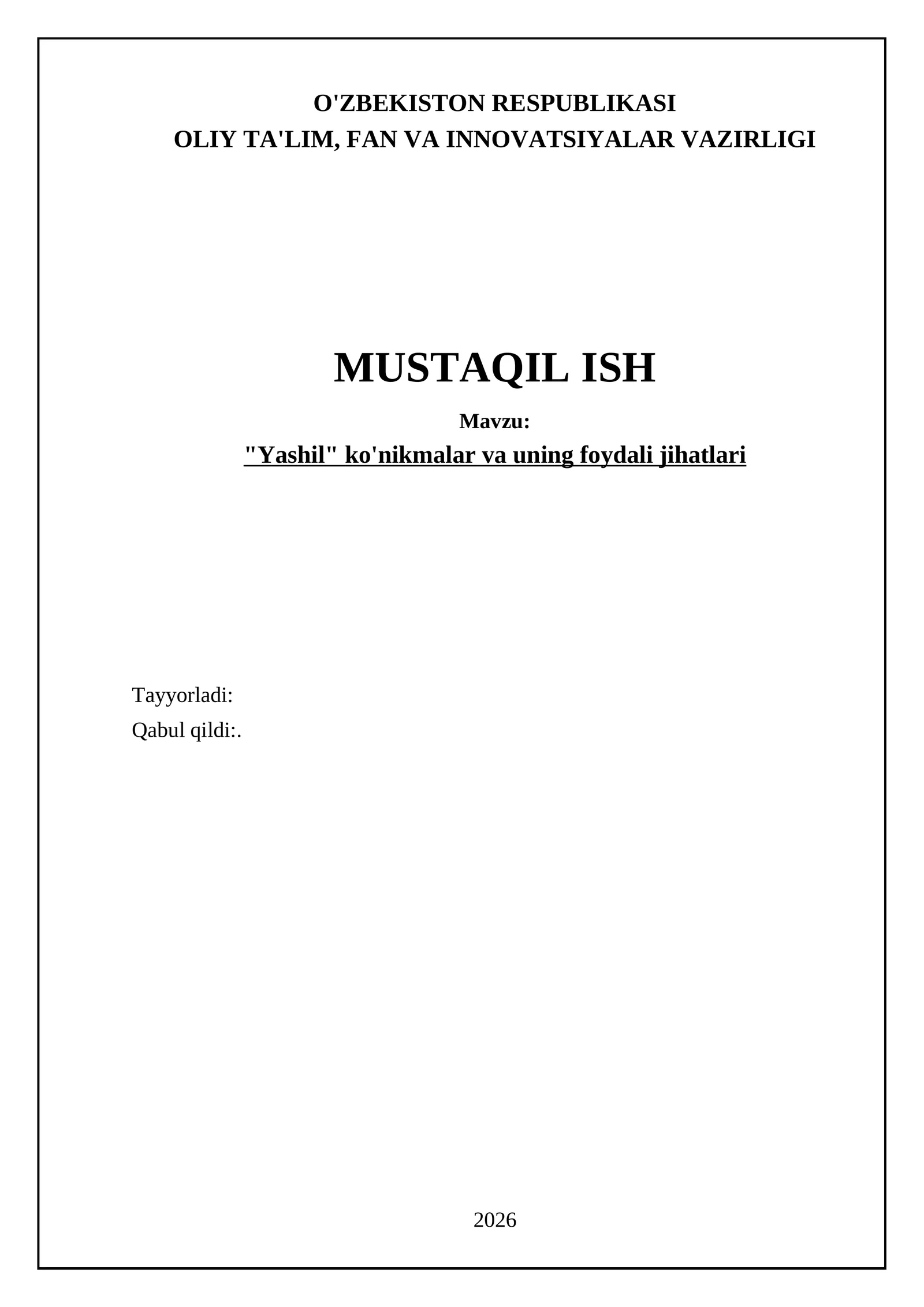 "Yashil" ko'nikmalar va uning foydali jihatlari
