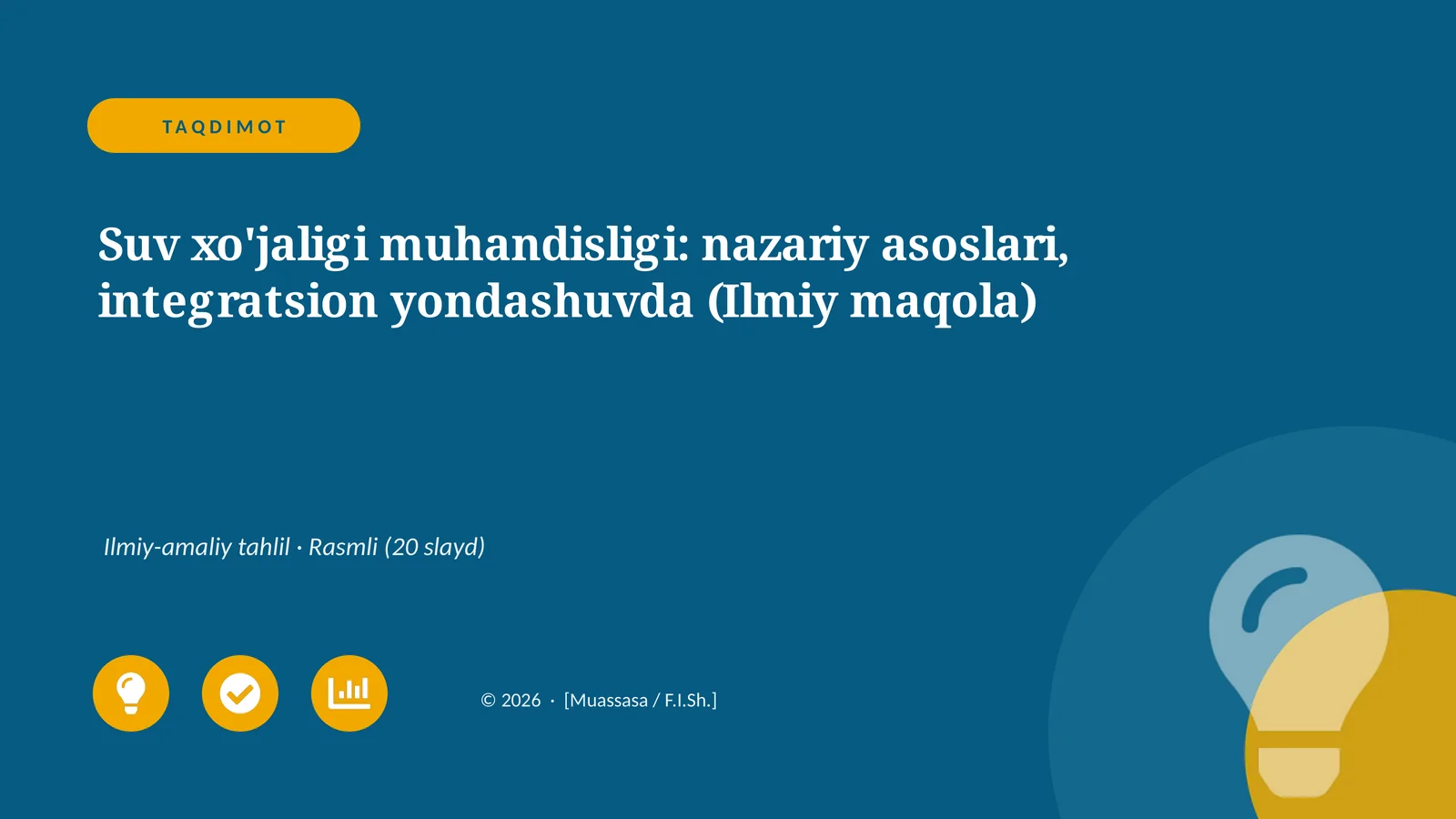 Suv xo'jaligi muhandisligi: nazariy asoslari, integratsion yondashuvda (Ilmiy maqola)