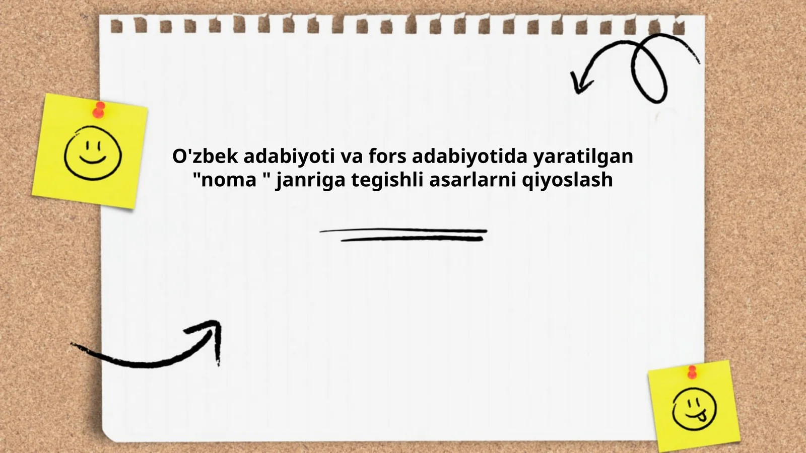O'zbek adabiyoti va fors adabiyotida yaratilgan "noma " janriga tegishli asarlarni qiyoslash