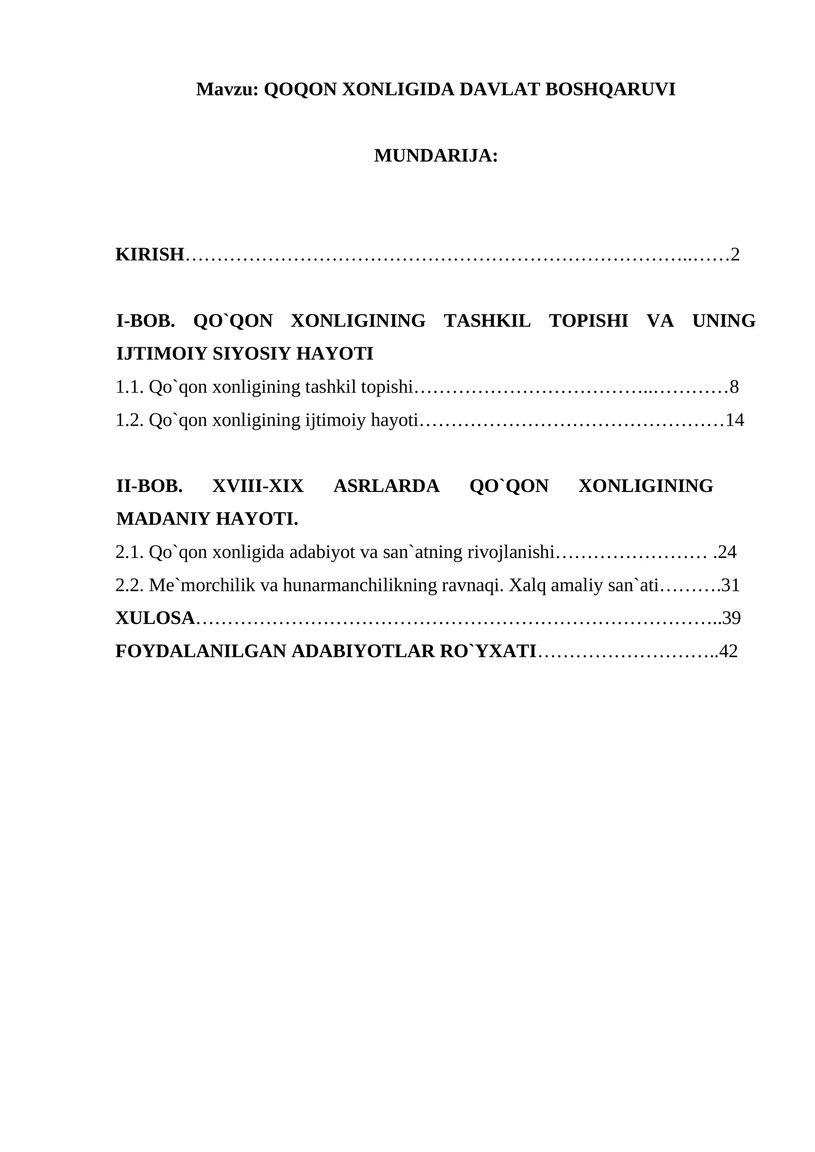 QOQON XONLIGIDA DAVLAT BOSHQARUVI