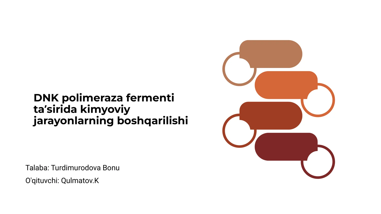 DNK polimeraza fermenti ta'sirida kimyoviy jarayonlarning boshqarilishi