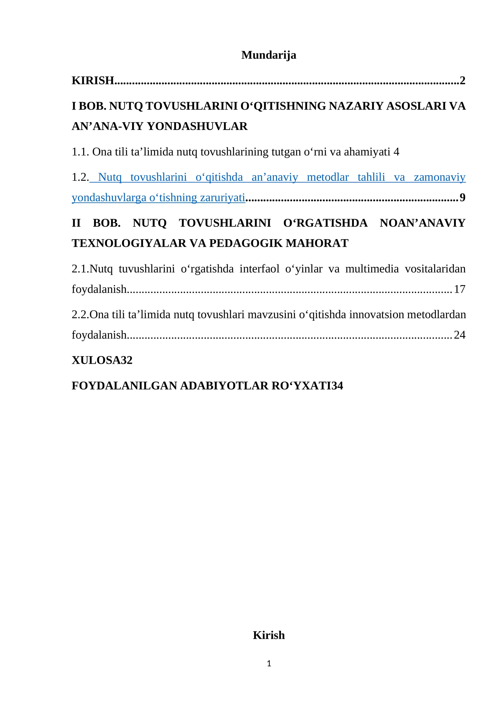NUTQ TOVUSHLARINI O‘QITISHNING NAZARIY ASOSLARI VA AN’ANA-VIY YONDASHUVLAR
