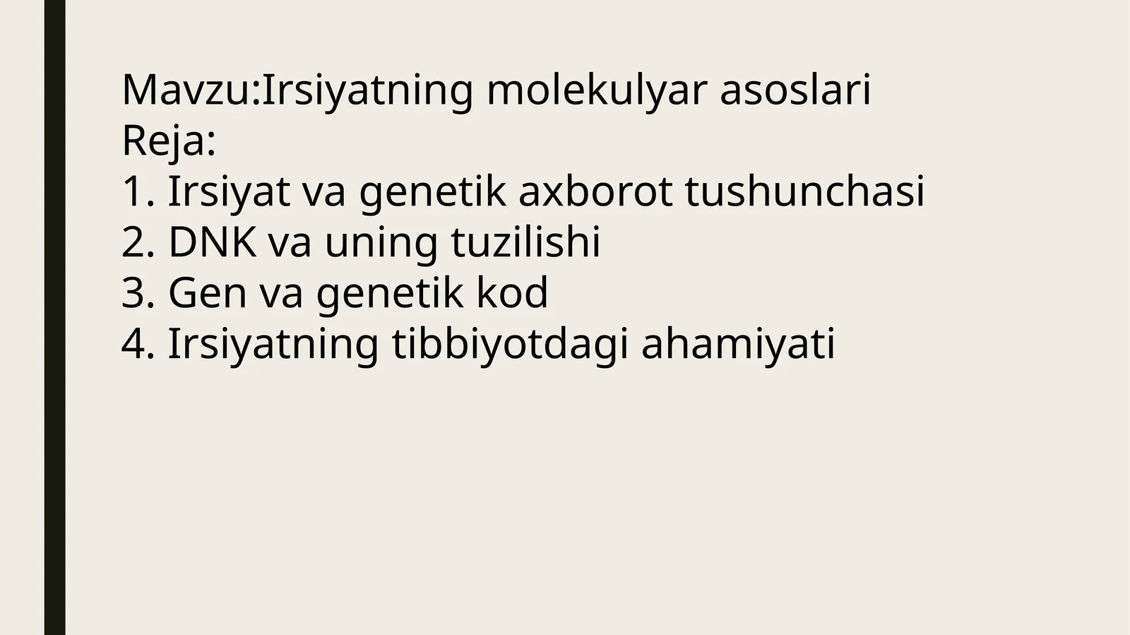 Irsiyatning molekulyar asosi