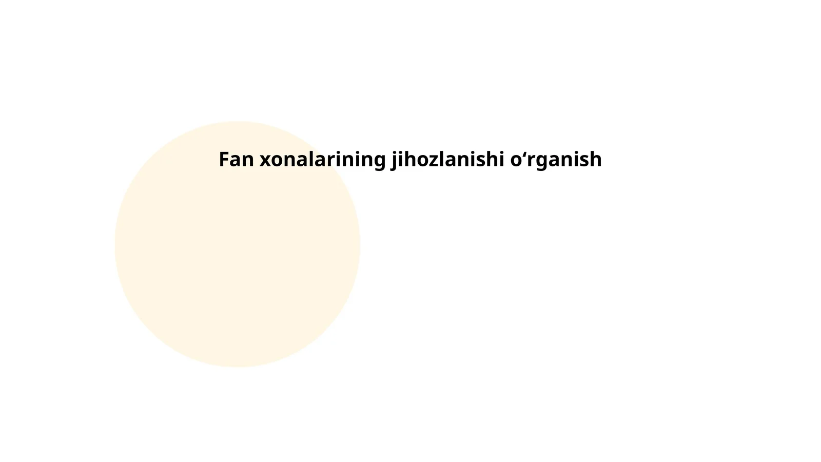 Fan xonalarining jihozlanishi oʻrganish