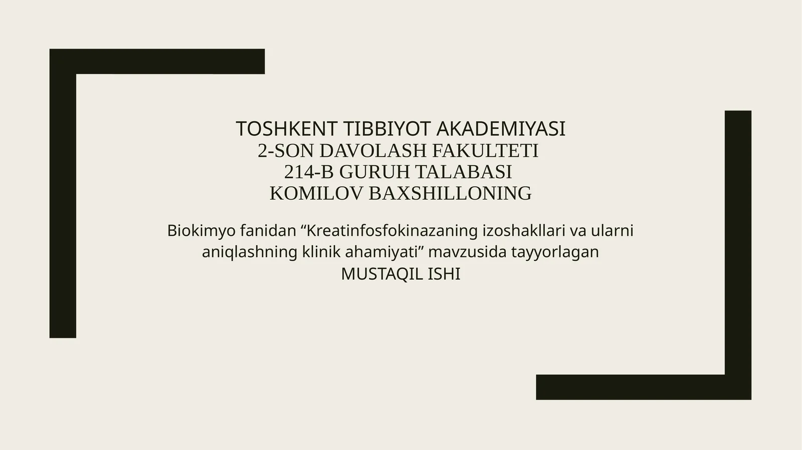 Kreatinfosfokinazaning izoshakllari va ularni aniqlashning klinik ahamiyati