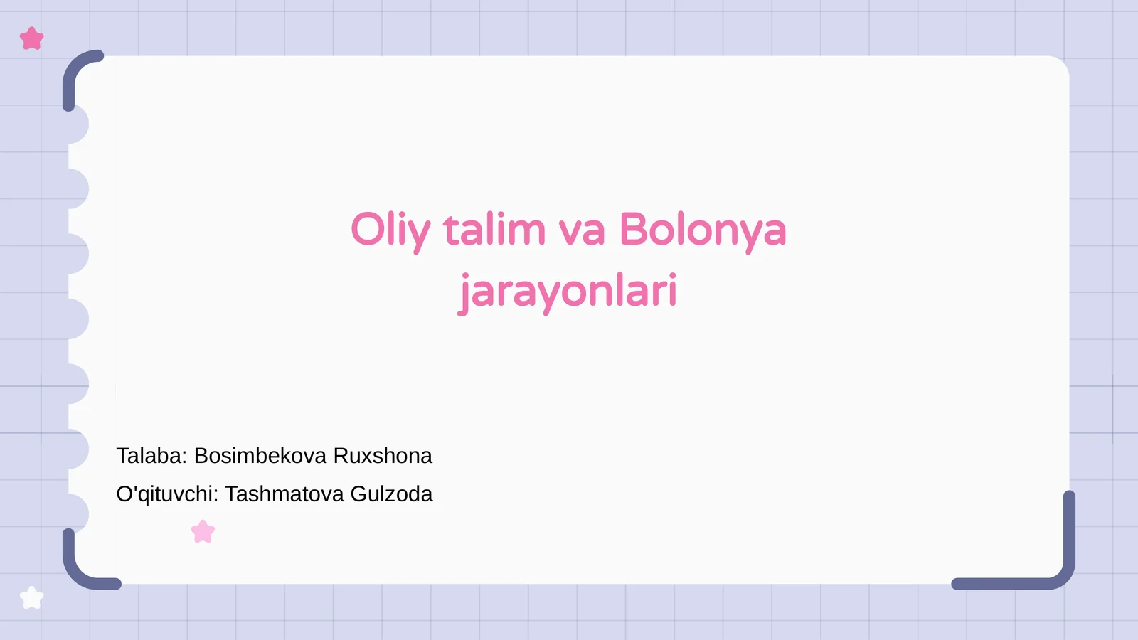 Oliy talim va Bolonya jarayonlari