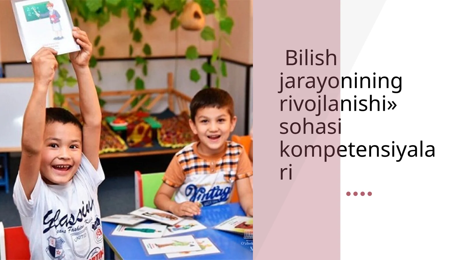 Bilish jarayonining rivojlanishi» sohasi kompetensiyalari