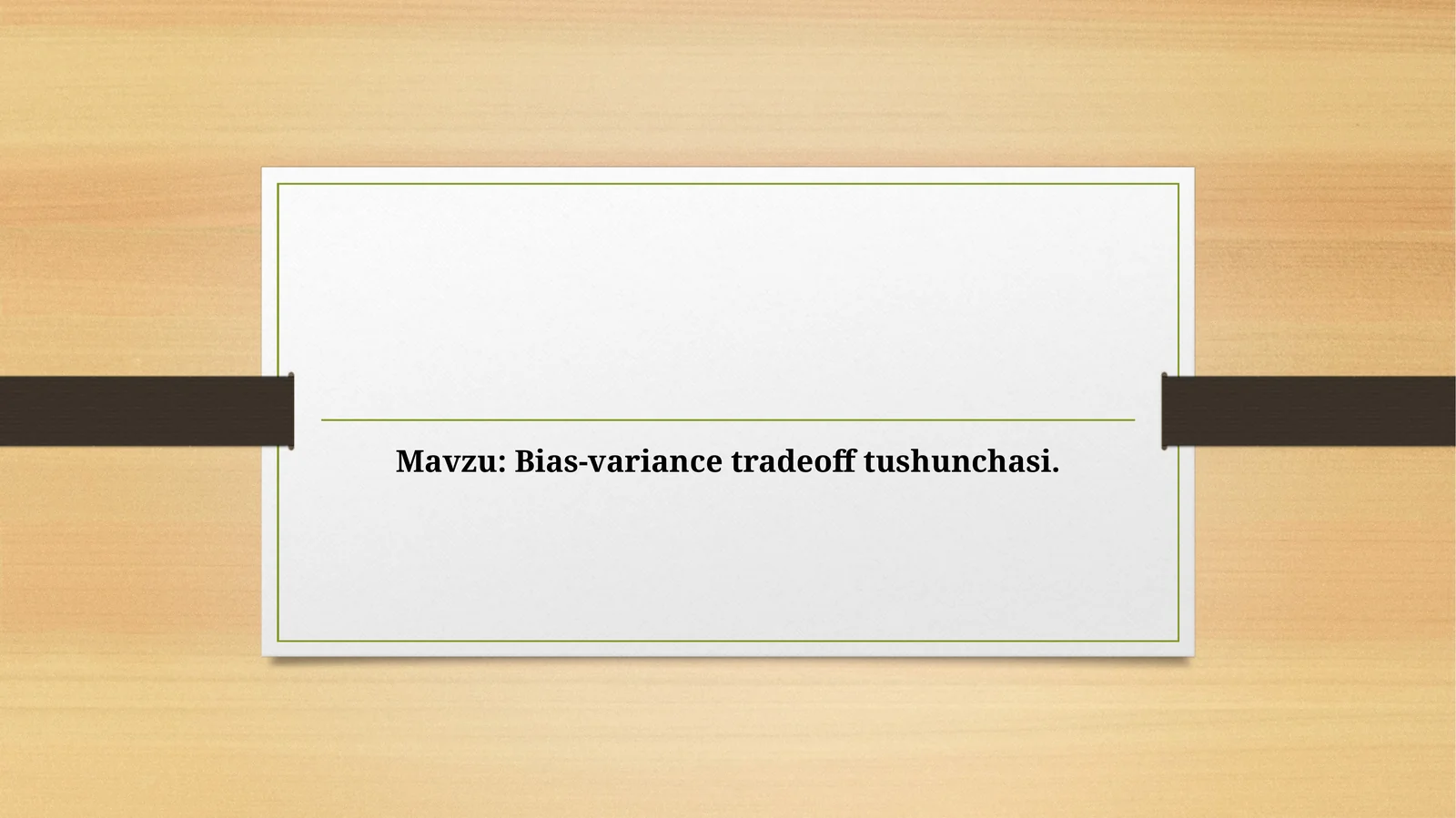Bias-variance tradeoff tushunchasi