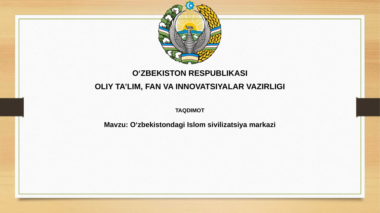 O‘zbekistondagi Islom sivilizatsiyamarkazi