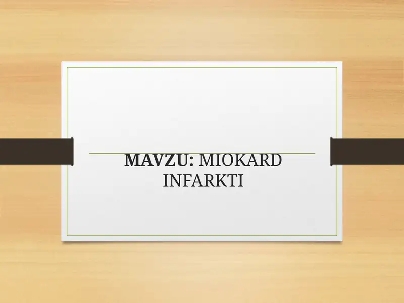 MIOKARD INFARKTI