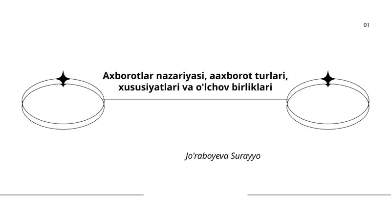 Axborotlar nazariyasi, aaxborot turlari, xususiyatlari va o'lchov birliklari
