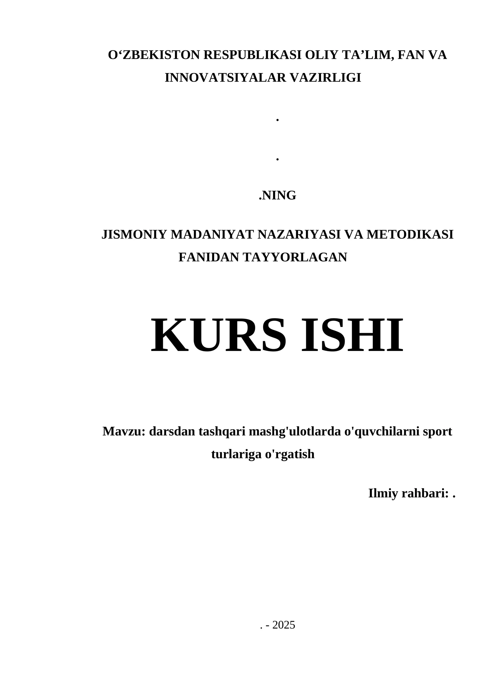 Darsdan tashqari mashg'ulotlarda o'quvchilarni sport turlariga o'rgatish