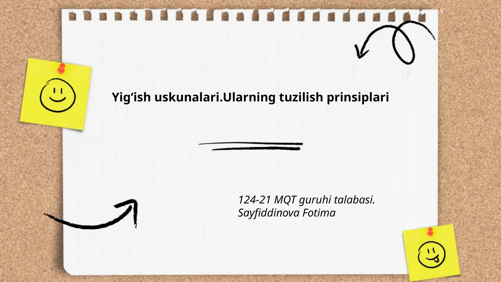 Yigʻish uskunalari.Ularning tuzilish prinsiplari