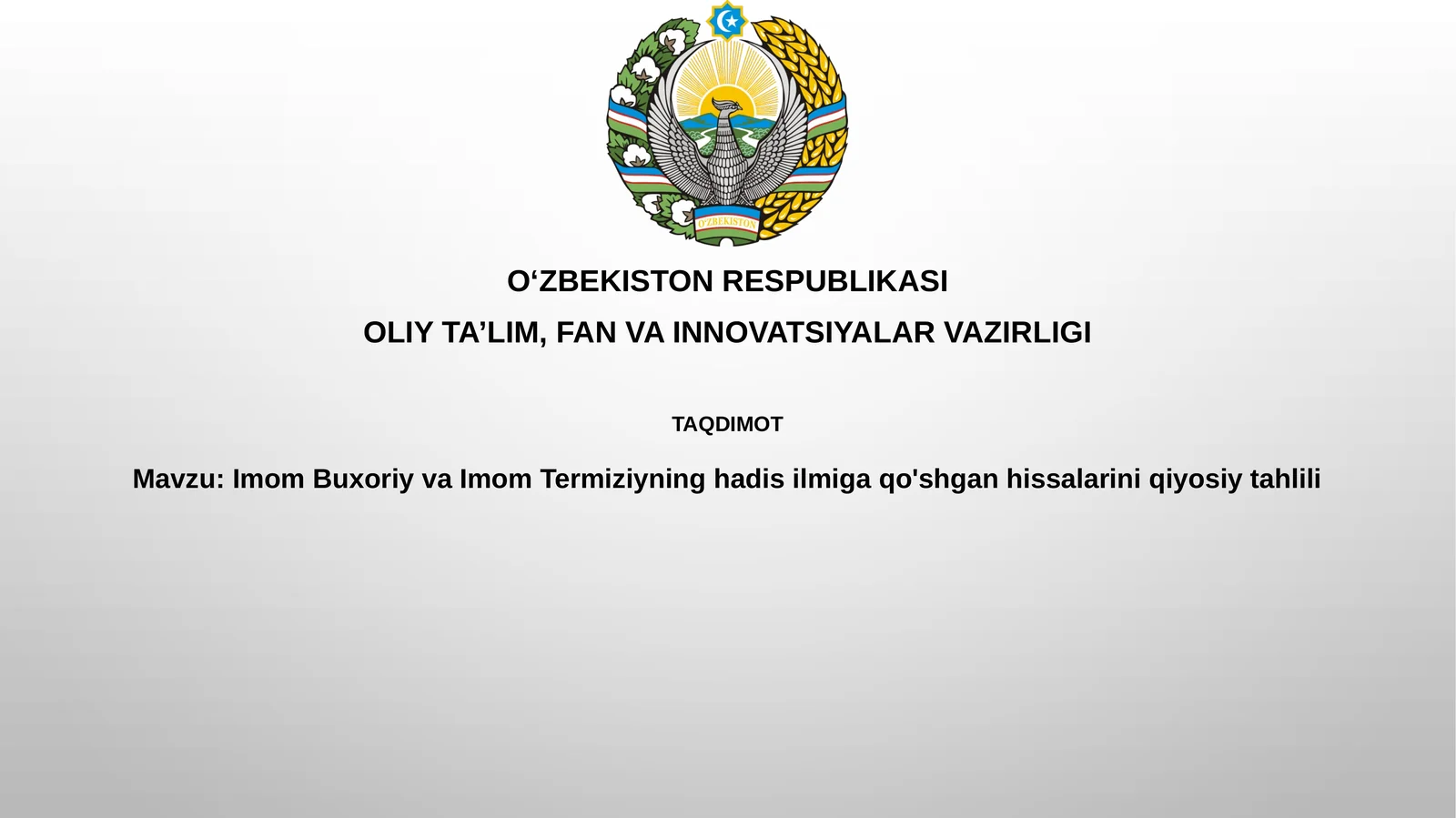 Imom Buxoriy va Imom Termiziyning hadis ilmiga qo'shgan hissasini qiyosiy tahlili