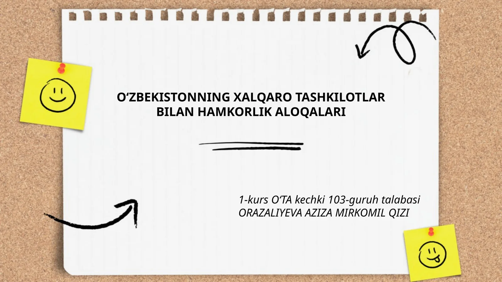 OʻZBEKISTONNING XALQARO TASHKILOTLAR BILAN HAMKORLIK ALOQALARI