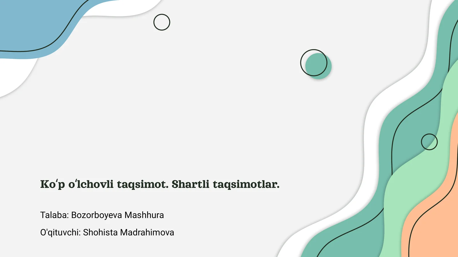 Ko‘p o‘lchovli taqsimotlar