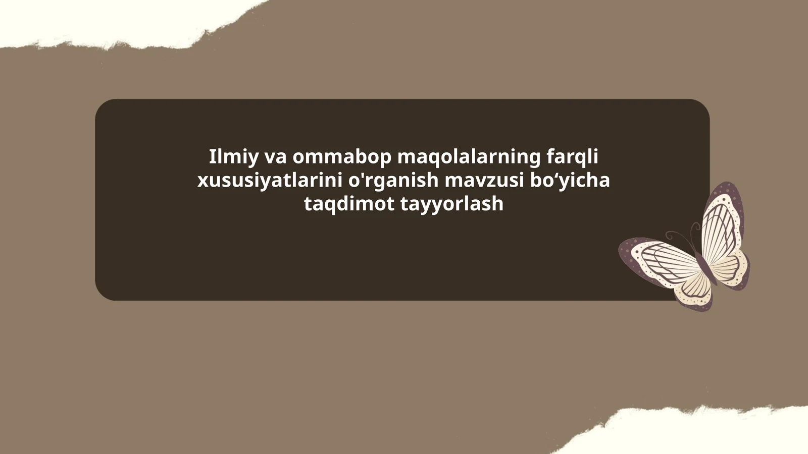 Ilmiy va ommabop maqolalarning farqli xususiyatlarini o'rganish