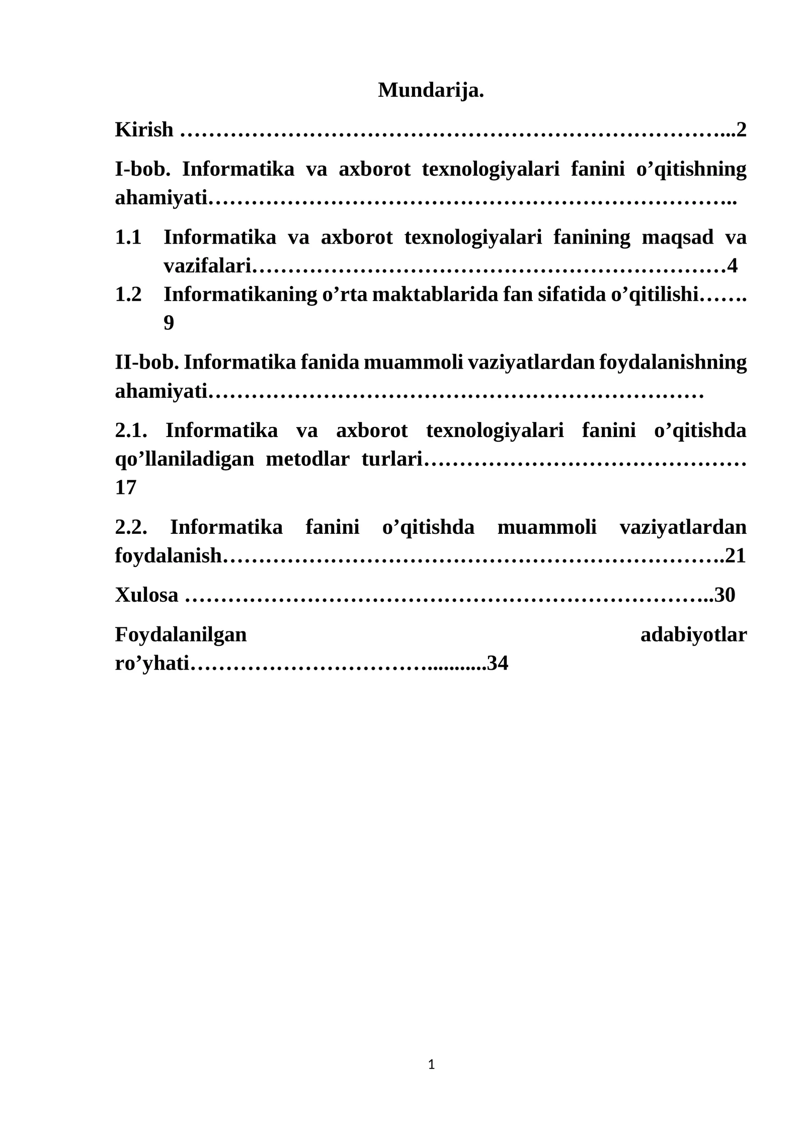Informatika va axborot texnologiyalari fanini o’qitishning ahamiyati
