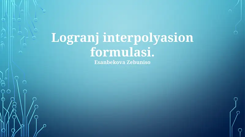 Lagranj interpolyasion formulasi