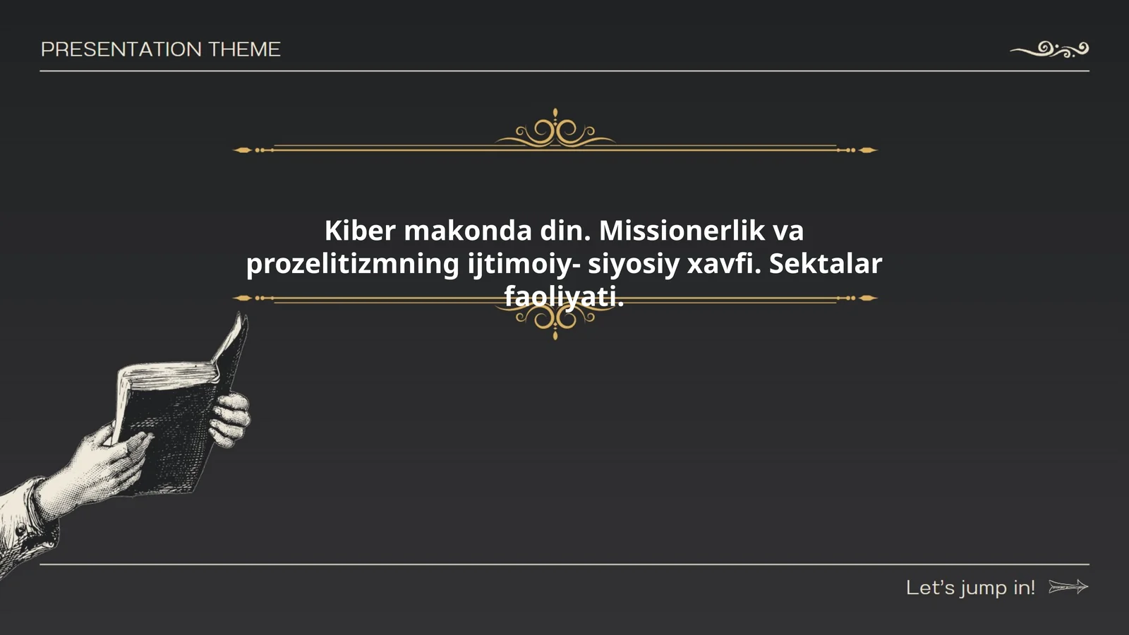 Kiber makonda din. Missionerlik va prozelitizmning ijtimoiy siyosiy xavfi