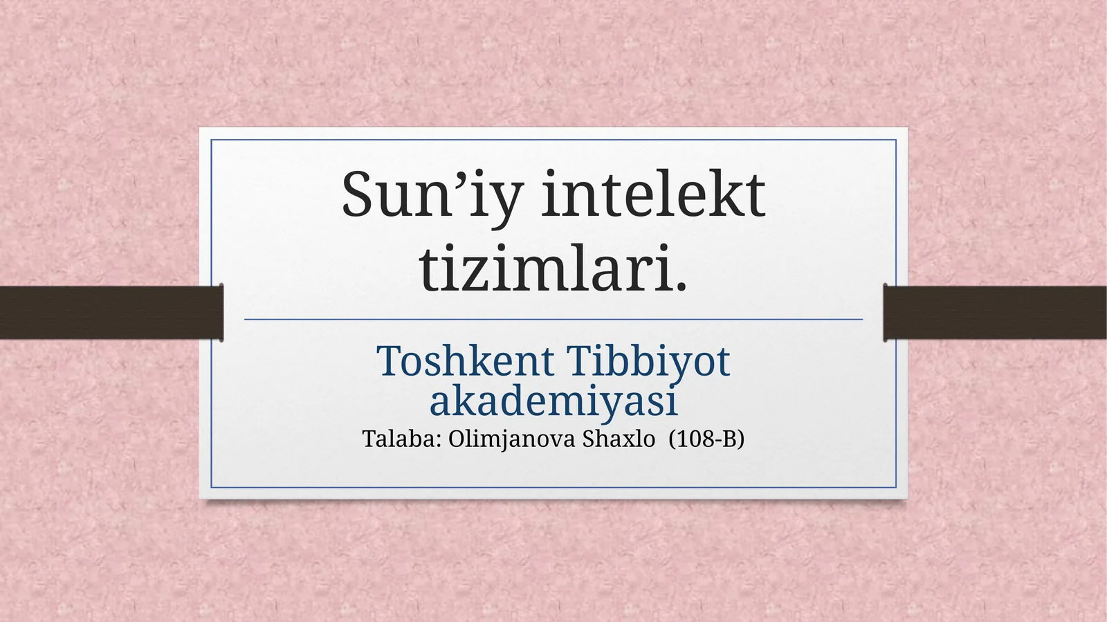 Sun’iy intellekt (Al) nima?
