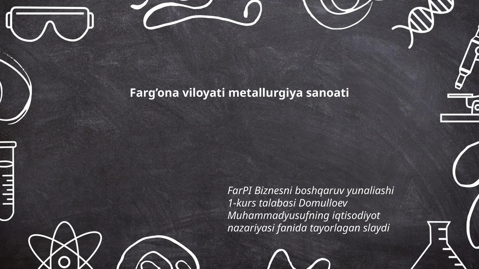 Iqtisodiyot nazariyasi fanida tayorlagan slayd