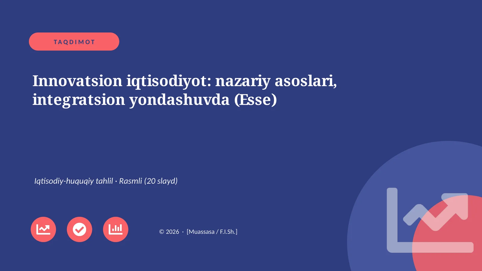 Innovatsion iqtisodiyot: nazariy asoslari, integratsion yondashuvda (Esse)