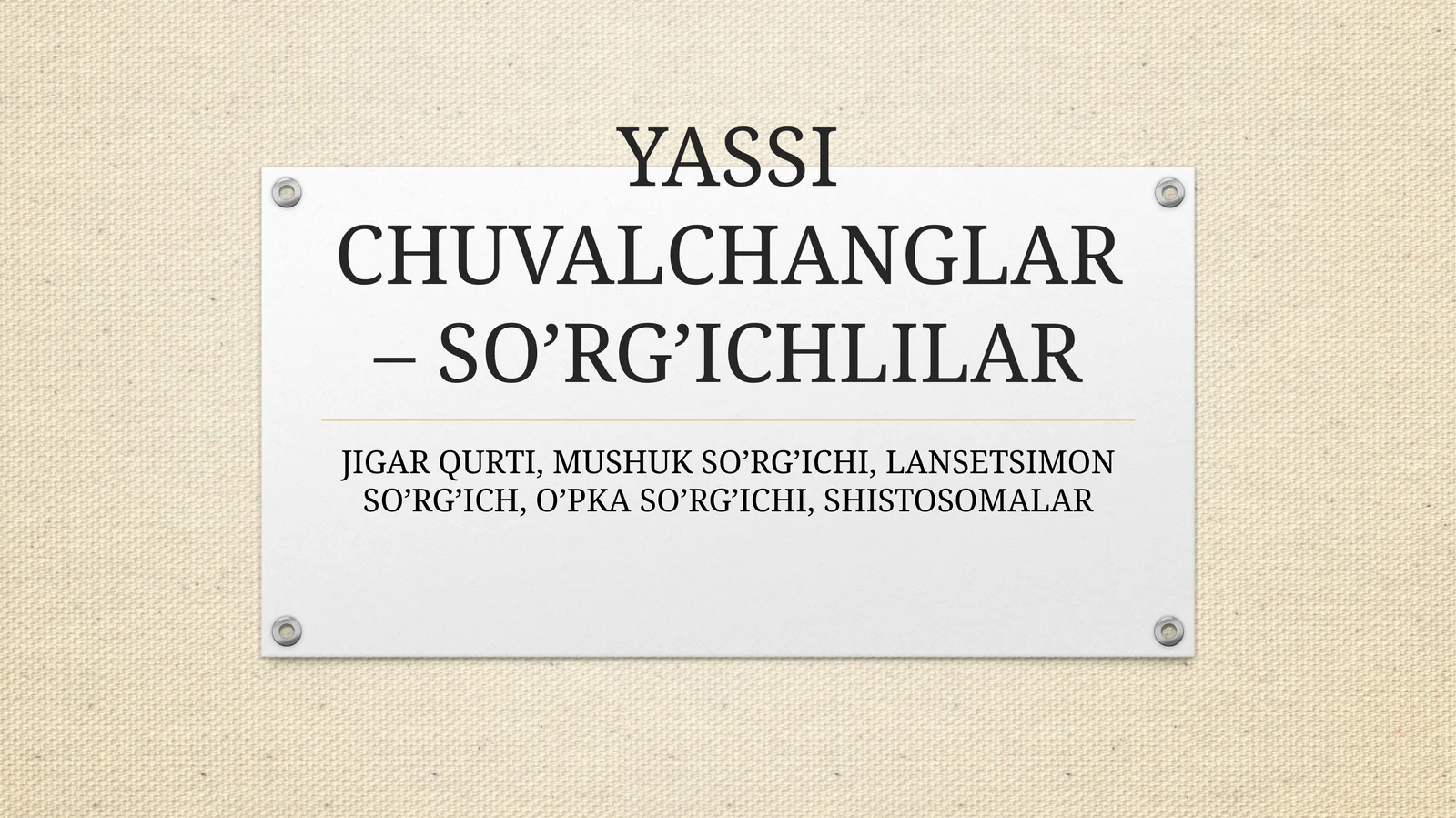 YASSI CHUVALCHANGLAR