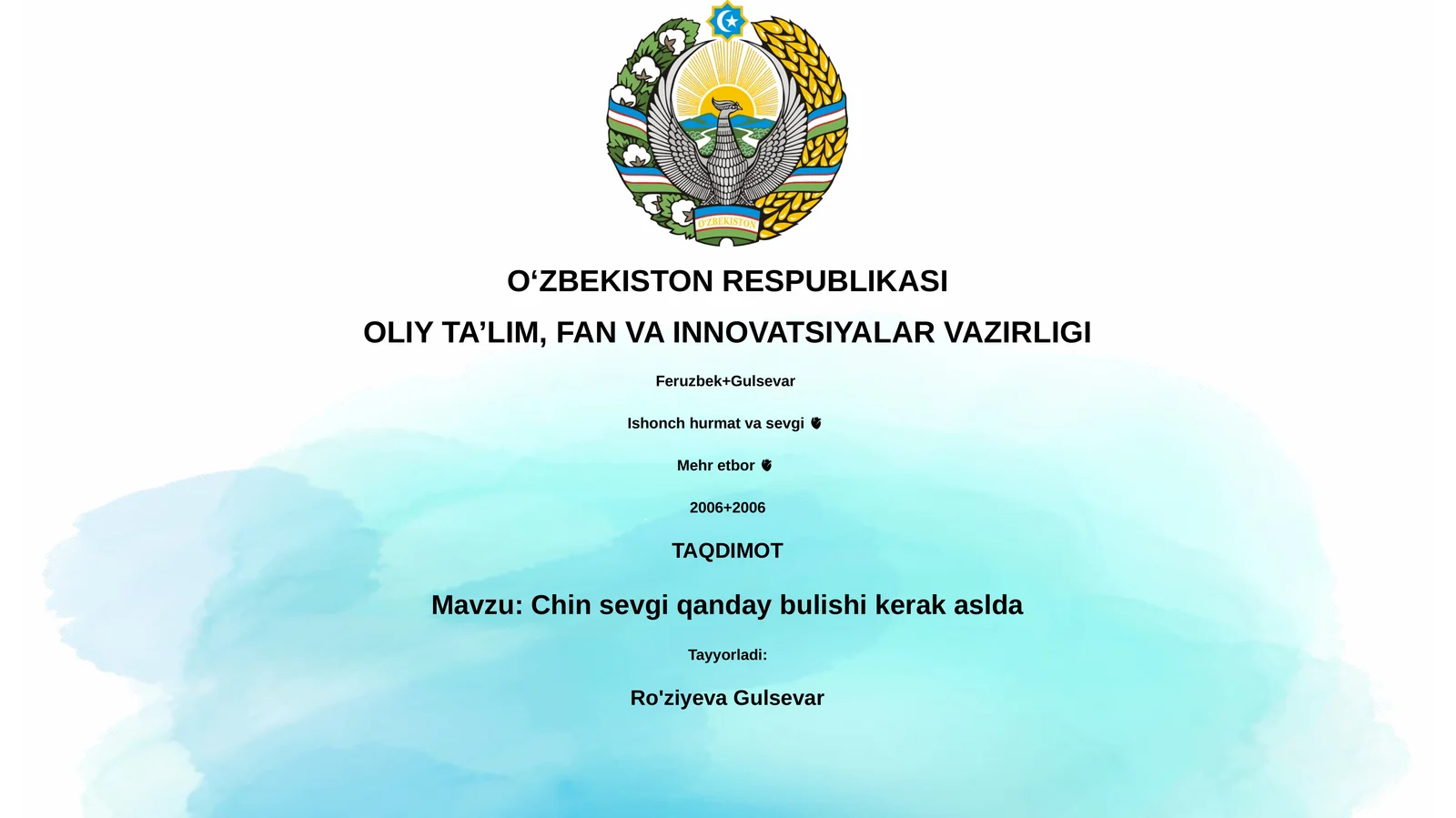Chin sevgi qanday bulishi kerak aslda