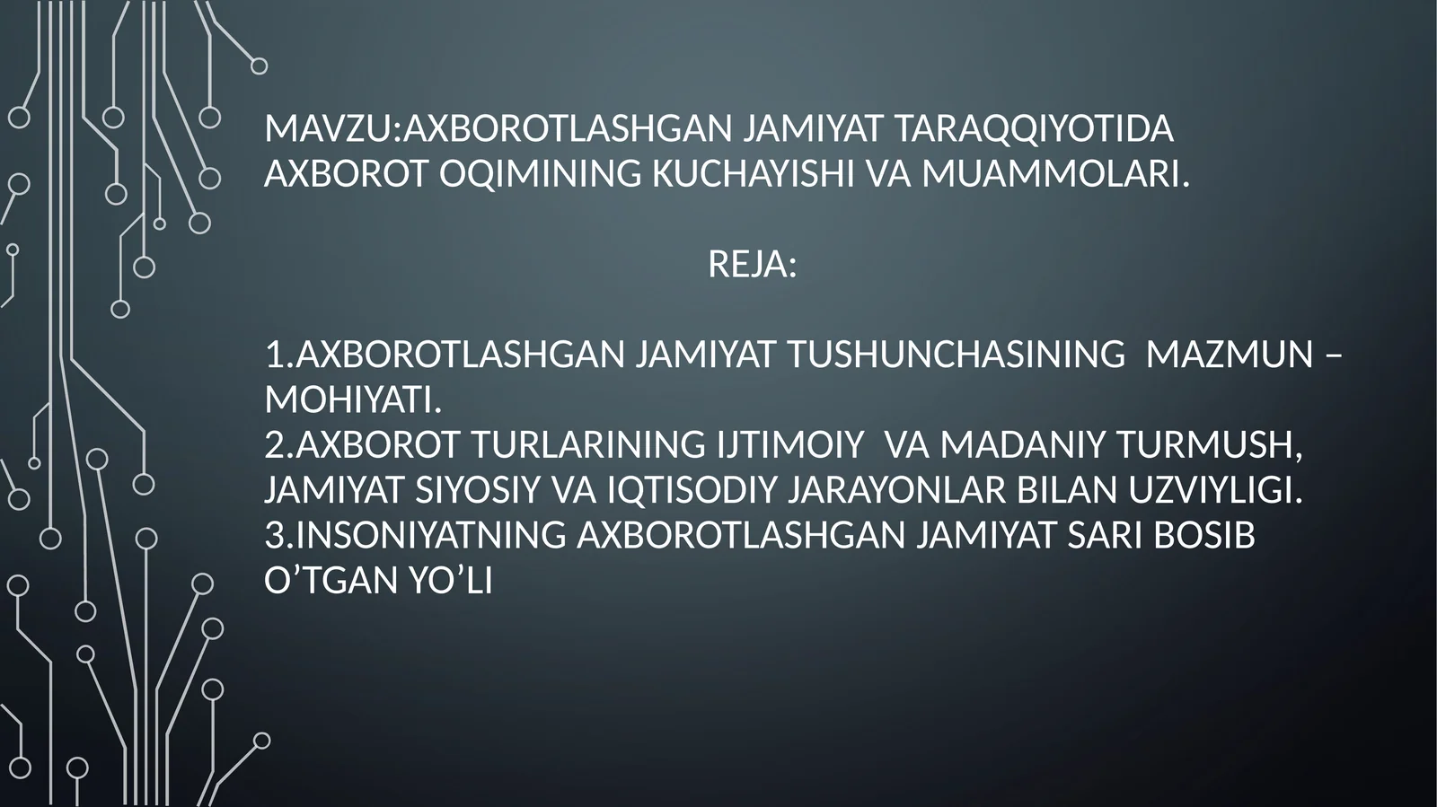 Axborotlashgan jamiyat taraqqiyotida axborot oqimining kuchayishi va muammolari