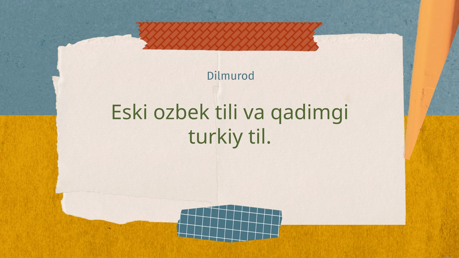 Qadimgi Turkiy tilini yozish va o'qish