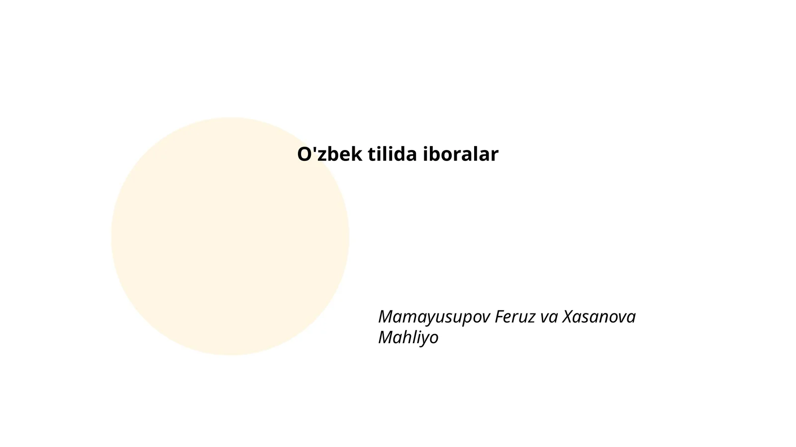 O'zbek tilida iboralar